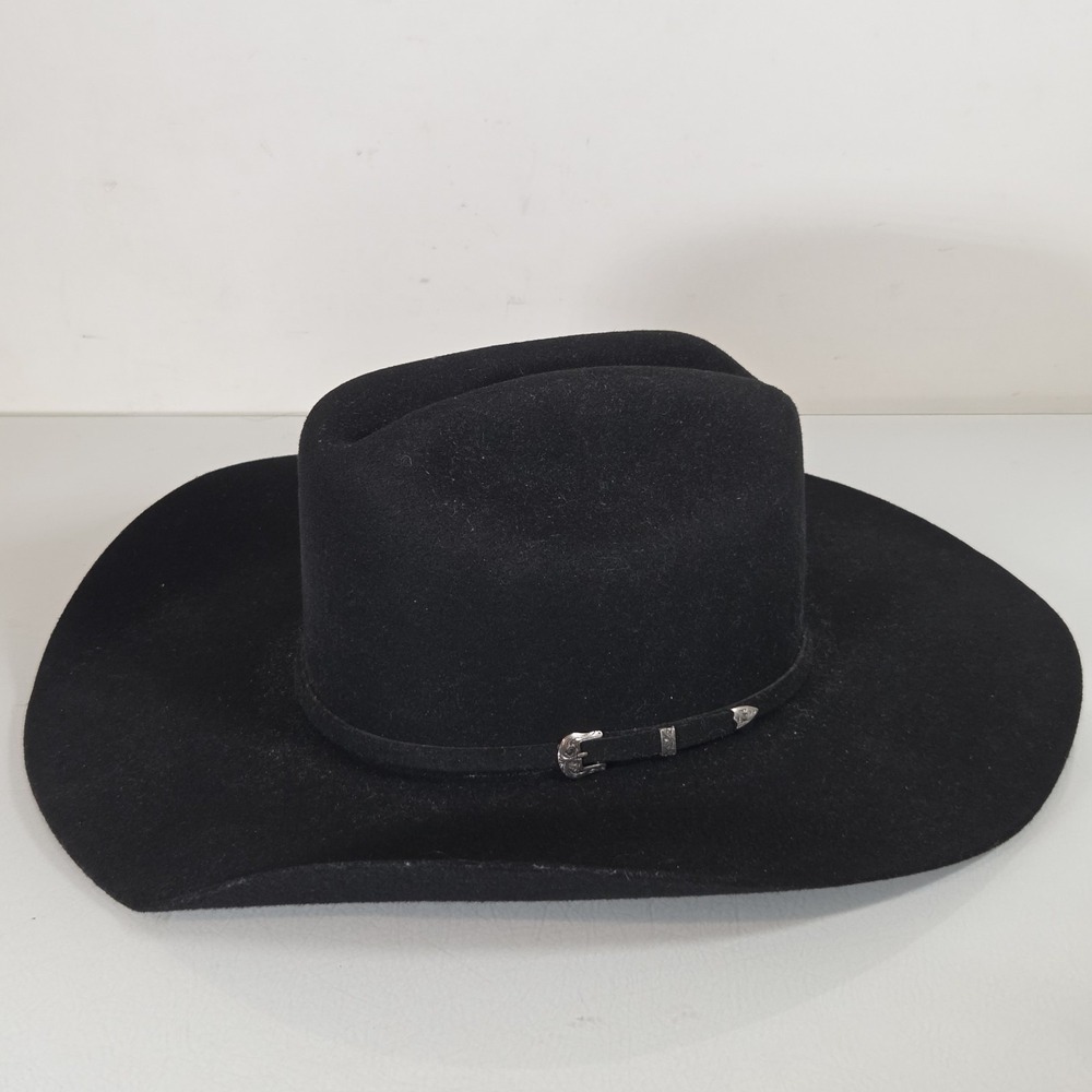 Twister Dallas 2X Felt Cowboy Hat Black Men's Size 6 3/4 - TORN INTERIOR LINER